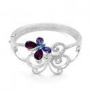 Cute Butterfly Silver Bracelet Bangle High Quality Zircon