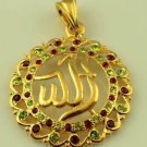 Angelic Ruby & Peridot 18KGF Arab Allah Pendant! Lowest Price On Ebay