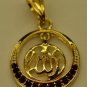 Crescent Moon Ruby 18k Gold Filled Allah Islamic Pendant Ramadan Gift