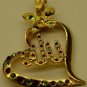 Cute Heart Ruby & Peridot 18KGF Arab Allah Pendant!Lowest Price On Ebay