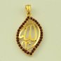 Water Drop Ruby 18KGF Arab Allah Pendant! Lowest Price On Ebay