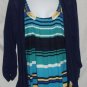 NY Collection NWT 2FER Open Front Knit  XL  Scoop Neck Cardigan Sweater 2119