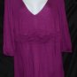 NY Collection  Womens 1X V-Neck Pomergrante Blouse NWT 2117