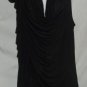Seven1 1X Black One Side Ruffle  Blouse Short Sleeves NWT 2121