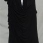 Seven1 1X Black One Side Ruffle  Blouse Short Sleeves NWT 2121