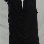 Seven1 1X Black One Side Ruffle  Blouse Short Sleeves NWT 2121