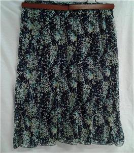 Womens Notations Long Floral Multi Color  Black/Green/Cream Long  Skirt 3X  NWT