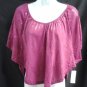Ladies Bobbi Brooks Pink Sequence  Batwing Blouse S NWT
