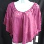 Ladies Bobbi Brooks Pink Sequence Batwing Blouse S NWT