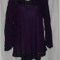 Long Sleeve  Tunic Purple  And  Black With Rinhstones On Neck Line S/M