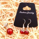 Red Crackle Glass Pendant & Earring Set