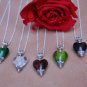 Murano Glass Red Heart Pendant 15x18 chain 48cm extension 5cm