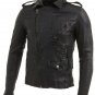 Mens Black Croc Leather Biker Jacket
