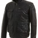 Mens Black Leather Biker Jacket