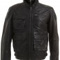 Mens Black Leather Biker Jacket