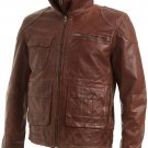 Mens Brown Leather Biker Jacket