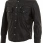 Mens Black Leather Biker Shirt Jacket