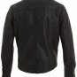 Mens Black Leather Biker Shirt Jacket