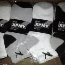 SOCKS 12 Pairs Men Size 10-13 Gray/White/Black Ankle Sock Athletic Casual WEAR