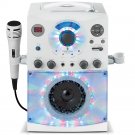 The Singing Machine Disco Light Karaoke System WHITE Built-In Speaker NEW