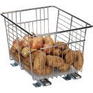 Glidez Heavy-Duty 13" Wide Veggie Bin w/Liner Sliding Cabinet Organizer Chrome