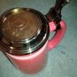 THRESHOLD DRINKWARE MUL Lidded Stein Stoneware Red CERAMIC w/ LID FREE SHIPPING