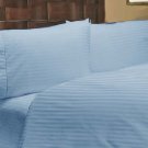 1000TC STRIPE BLUE QUEEN SIZE SHEET SET - 100% EGYPTIAN COTTON