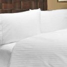 1000TC STRIPE WHITE QUEEN SIZE SHEET SET - 100% EGYPTIAN COTTON