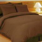 1000TC STRIPE CHOCOLATE QUEEN SIZE DUVET SET - 100% EGYPTIAN COTTON