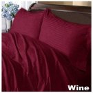1000TC STRIPE WINE QUEEN SIZE DUVET SET - 100% EGYPTIAN COTTON
