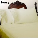 1000TC STRIPE IVORY QUEEN SIZE FITTED SHEET - 100% EGYPTIAN COTTON