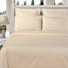 1000TC STRIPE IVORY QUEEN SIZE FLAT SHEET - 100% EGYPTIAN COTTON