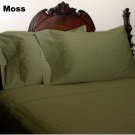 1000TC STRIPE MOSS QUEEN SIZE FLAT SHEET - 100% EGYPTIAN COTTON