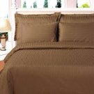 1000TC STRIPE CHOCOLAE OLYMPIC QUEEN SIZE SHEET SET - 100% EGYPTIAN COTTON