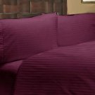 1000TC STRIPE WINE OLYMPIC QUEEN SIZE SHEET SET - 100% EGYPTIAN COTTON