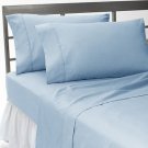 1000TC SOLID BLUE OLYMPIC QUEEN SIZE FLAT SHEET - 100% EGYPTIAN COTTON