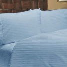 1000TC STRIPE BLUE OLYMPIC QUEEN SIZE FLAT SHEET - 100% EGYPTIAN COTTON