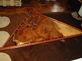 Hand carved coffe table, the style of George Nakashima