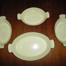 Four Cast iron and enamel cooking saucers by Mse co