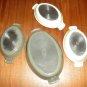 Four Cast iron and enamel cooking saucers by Mse co