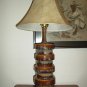A 1960's Walnut fixture  and ceramic table lamp