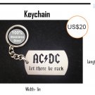 AC/DC Keychain "Let there be rock" made in Stainless Steel - Outstanding finish