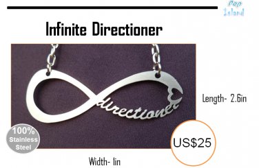 One Direction "Infinite Directioner" Necklace made in Stainless Steel - Outstanding finish