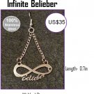 Justin Bieber "Infinite Belieber" Beautiful Earrings made in Stainless Steel - Outstanding finish