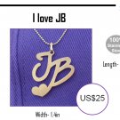 I Love Justin Bieber Necklace made in Stainless Steel - Beautiful finish -Worldwide shipping