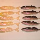 10 Swim Shad, Swim Bait for Large Mouth Bass or Striper Lure for Striper Bass