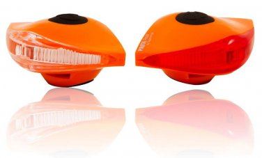 LED Security Bicycle + Helmet Light Set Spannniga With Batteries