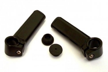 Alloy BarEnds Ergonomic Stubby Type In Black.+Handlebar End Caps Road Bikes MTB