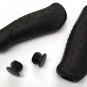 Handlebar Bike Grips Krayton Rubber Firm Feel Comfort + End Caps In Black