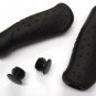 Handlebar Bike Grips Krayton Rubber Firm Feel Comfort + End Caps In Black